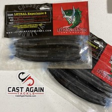 (2) Lethal Weapons Experience 5  Wacky Worm 5.5” Black and Blue FAST SHIPPING!