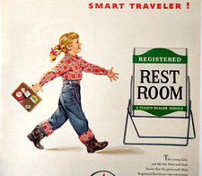 Texaco Girl Cowboy Boots Ad 1954 Magazine Art Print Rest Room Smart Traveler
