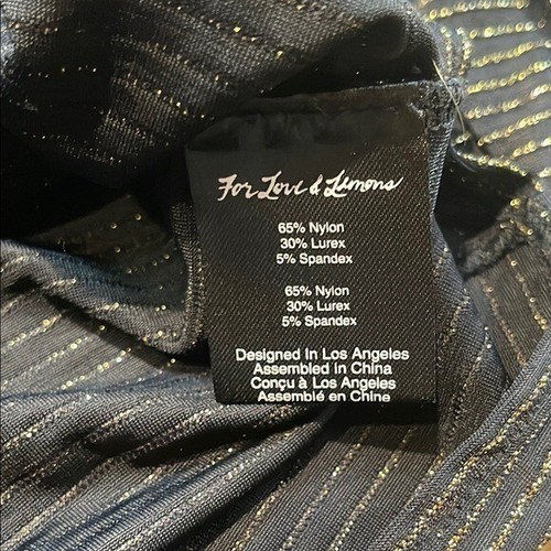 NEW FOR LOVE & LEMONS KNITZ CASSIE GOLD STRIPE BLACK BODYSUIT SIZE M - Picture 8 of 8