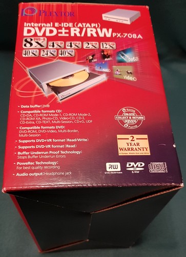 PLEXTOR INTERNAL E-IDE(ATAPI) DVD+R-RW PX-708A Leer Produktbox Retro RAR! - Bild 13 von 23