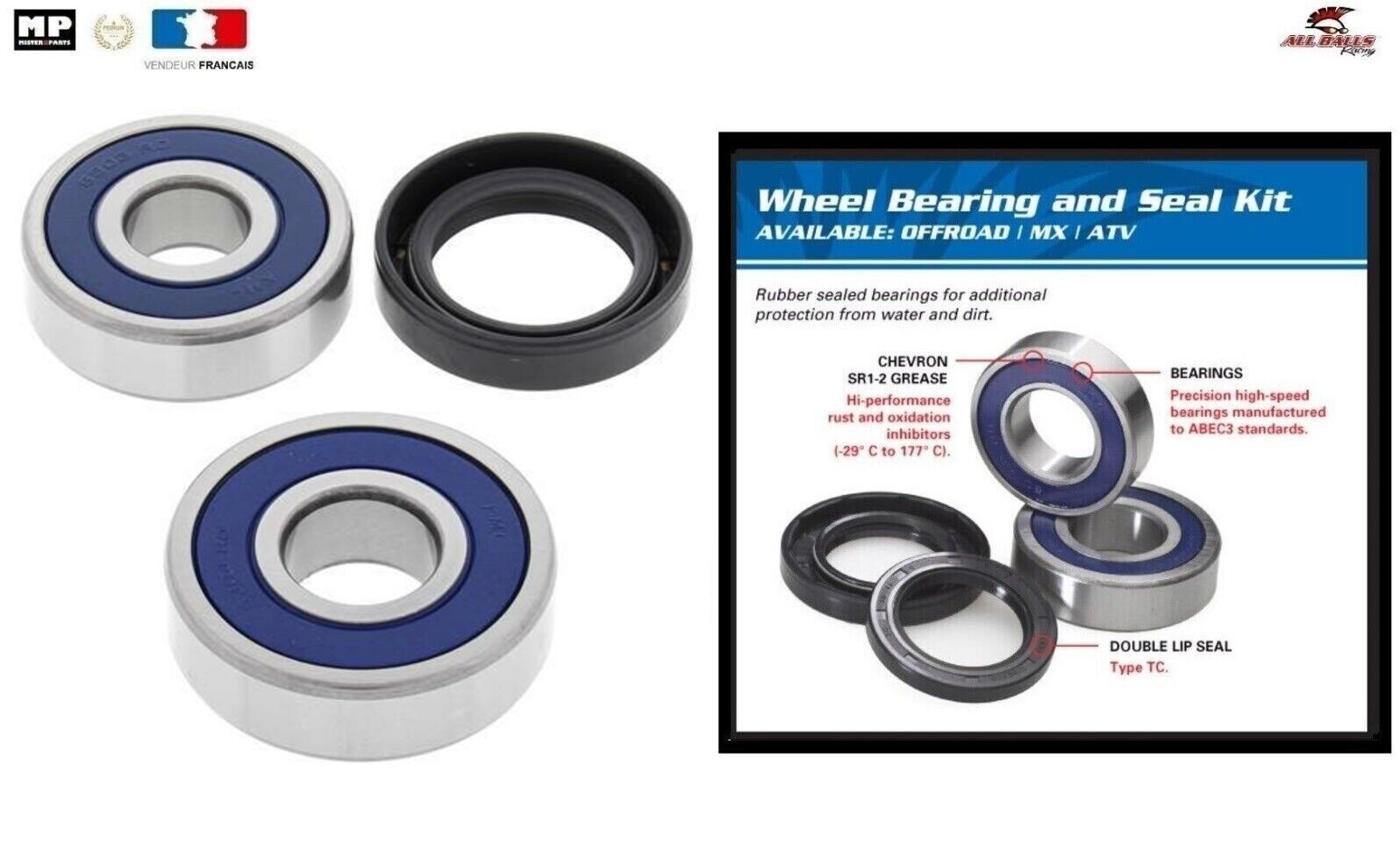 Kit roulement de roue arrière 25-1335 : réparez les vibrations sur Honda CL350 Scrambler
