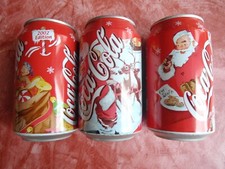 3 verschiedene Coca-Cola Weihnachts-Dosen