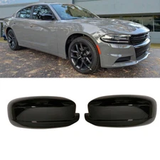 For 2011-2022 Dodge Charger Gloss Black Rearview Door Side Mirror Covers Cap