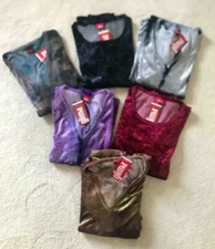 NWT Glima Woman's Soft Velvet Tie Dye Long Sleeve Blouse Various Colors XL