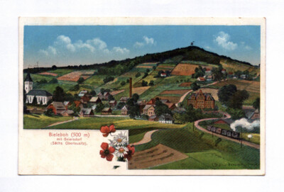 Litho Postcard Bieleboh with Beiersdorf Saxon Upper Lusatia