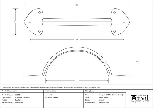 Barra de cajón para gabinete de peltre de From The Anvil manijas de extracción - Imagen 13 de 39