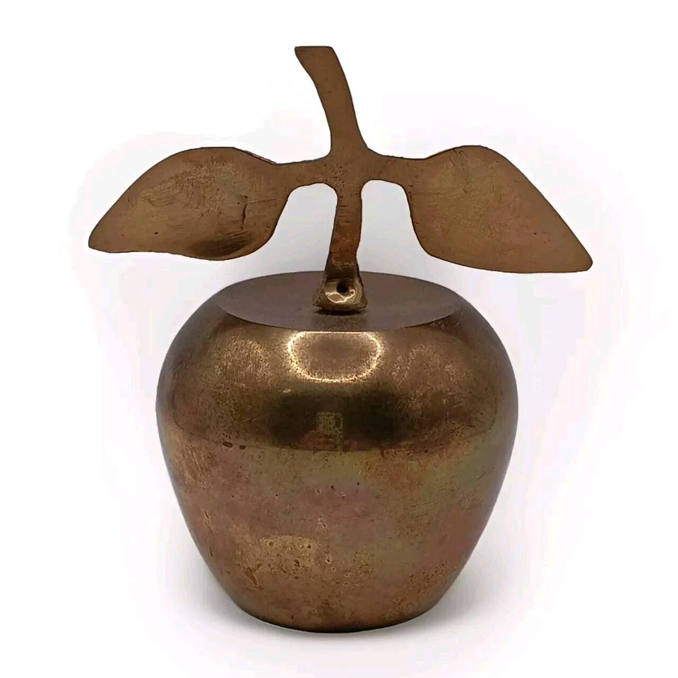 Vintage Solid Brass Apple Bell Loud Teacher Or Dinner Bell 4.5" eBay