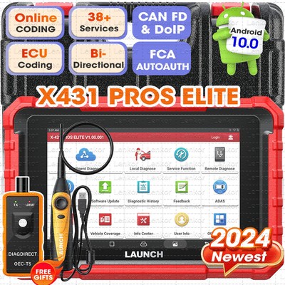 2024 LAUNCH X431 Pros V+ Elite Bidirectional Car Diagnostic Scanner ECU Coding