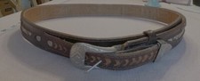 Leather/Snakeskin Belt w/metal hardware - Vintage 