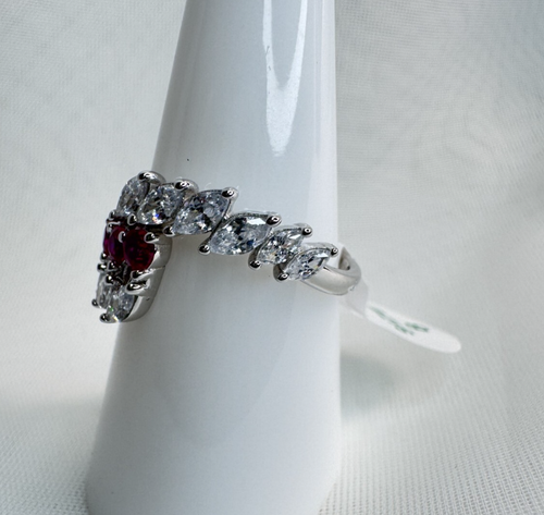 Size 8 Bomb Party July Ring - RG79066 "Fiery Blazing Rapture" Ruby on .925 SS - Picture 3 of 4