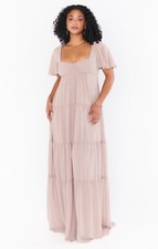 Show me Your Mumu Nicole Maxi Dress in Soft beige chiffon Size: Small NWT  