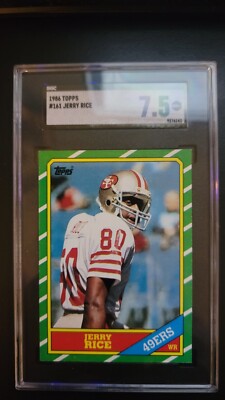 Jerry Rice All Pro Rookie 1986 Topps Jerry Rice #161 Rookie RC Graded SGC 7.5 49ers HOF (CLEAN ...