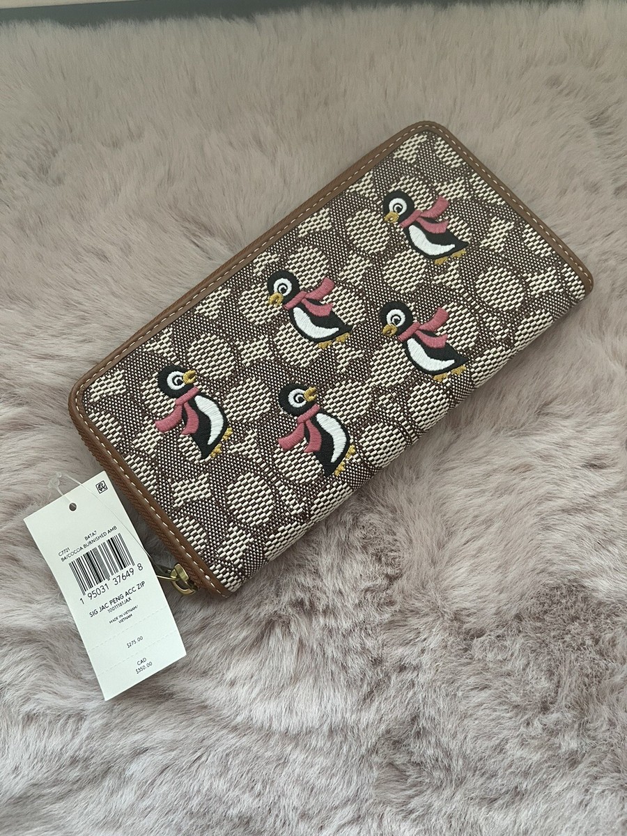 Coach Accordion Zip Wallet In Signature Textile Jacquard With