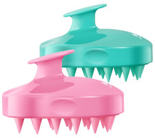 Hair Scalp Massager Shampoo Brush 2 Pack, Soft Silicone Bristles to Remove Dandr