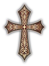 Ornamental Cross Religion Car Bumper Sticker Decal