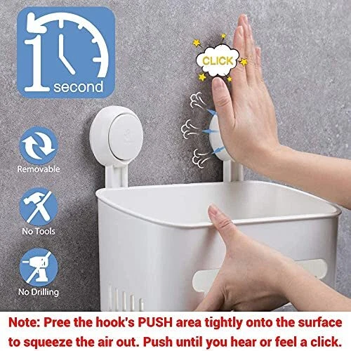 Shower Caddy Suction Cup Heavy Duty, Removable Shower Organizer Shower Shelf