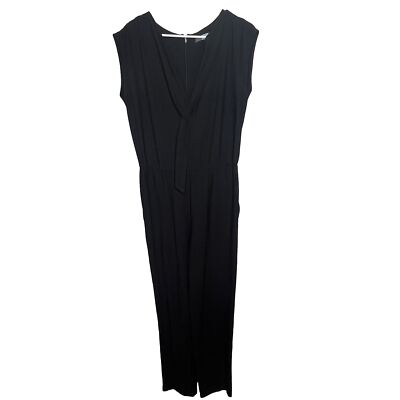Anthropologie Eva Franco Wide Leg Jumpsuit Black Polka Dot Cocktail Size 6 E12