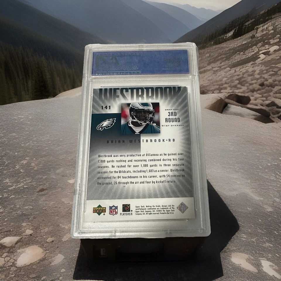 Brian Westbrook 2002 Upper Deck UD Graded Rookie RC #141 PSA 9 /700 SP Eagles E - Image 2 of 2