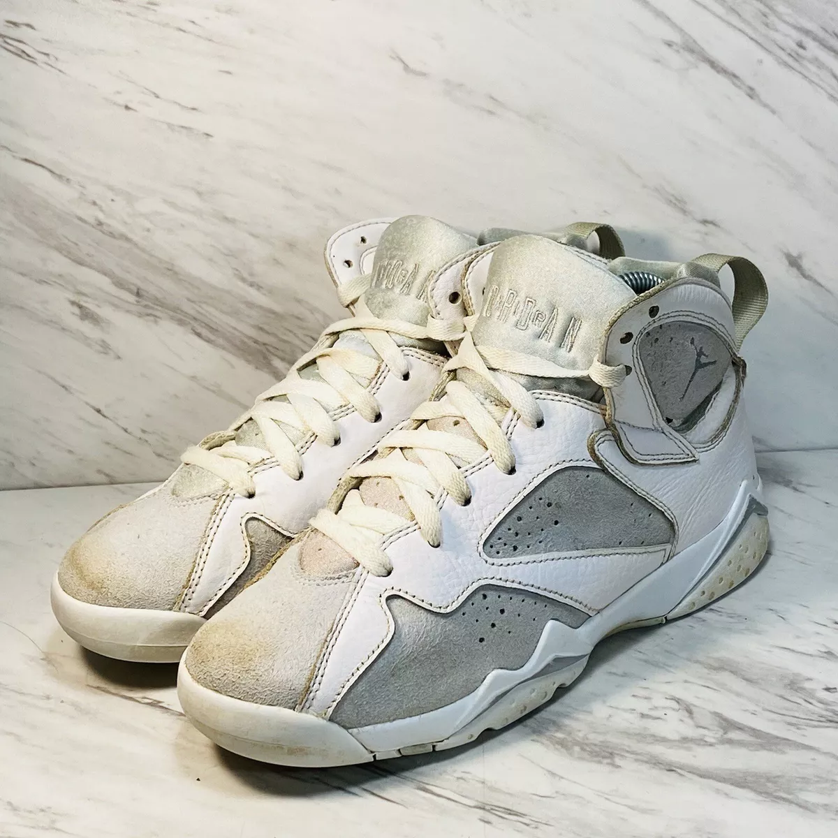 Air Jordan 7 Retro Pure Platinum White 304774 120 GS Size 6Y