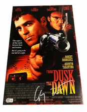 GEORGE CLOONEY QUENTIN TARANTINO SIGNED AUTO 12X18 FROM DUSK TILL DAWN PHOTO BAS