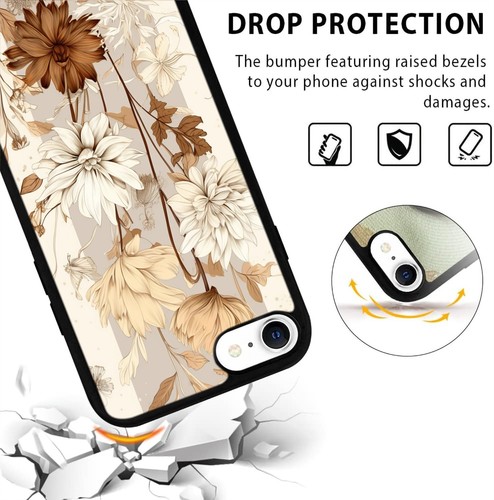 Boho Brown Flower neutral Plastic TPU Case For Motorola Moto Google Pixel - Picture 24 of 25
