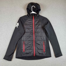 Disney Employee Exclusive Jacket Womens Small Black Hoodie Full Zip Quilted