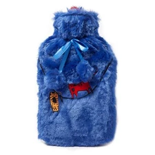 BLUE, 68 OZ / 2L Large Hot Water Bottle with Soft Plush Cover