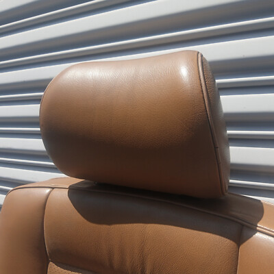 Tan Leather Headrest Mercedes W126 350 420 560 S E C D L