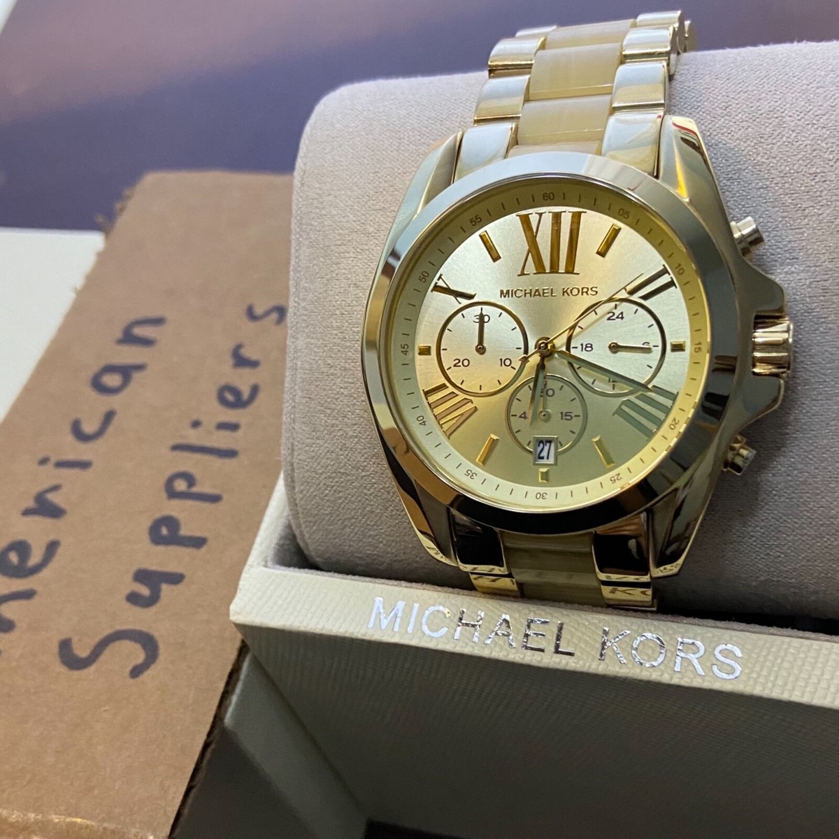 Michael Kors Bradshaw Gold Dial Gold Steel Strap Watch Michael Kors Women main image 2
