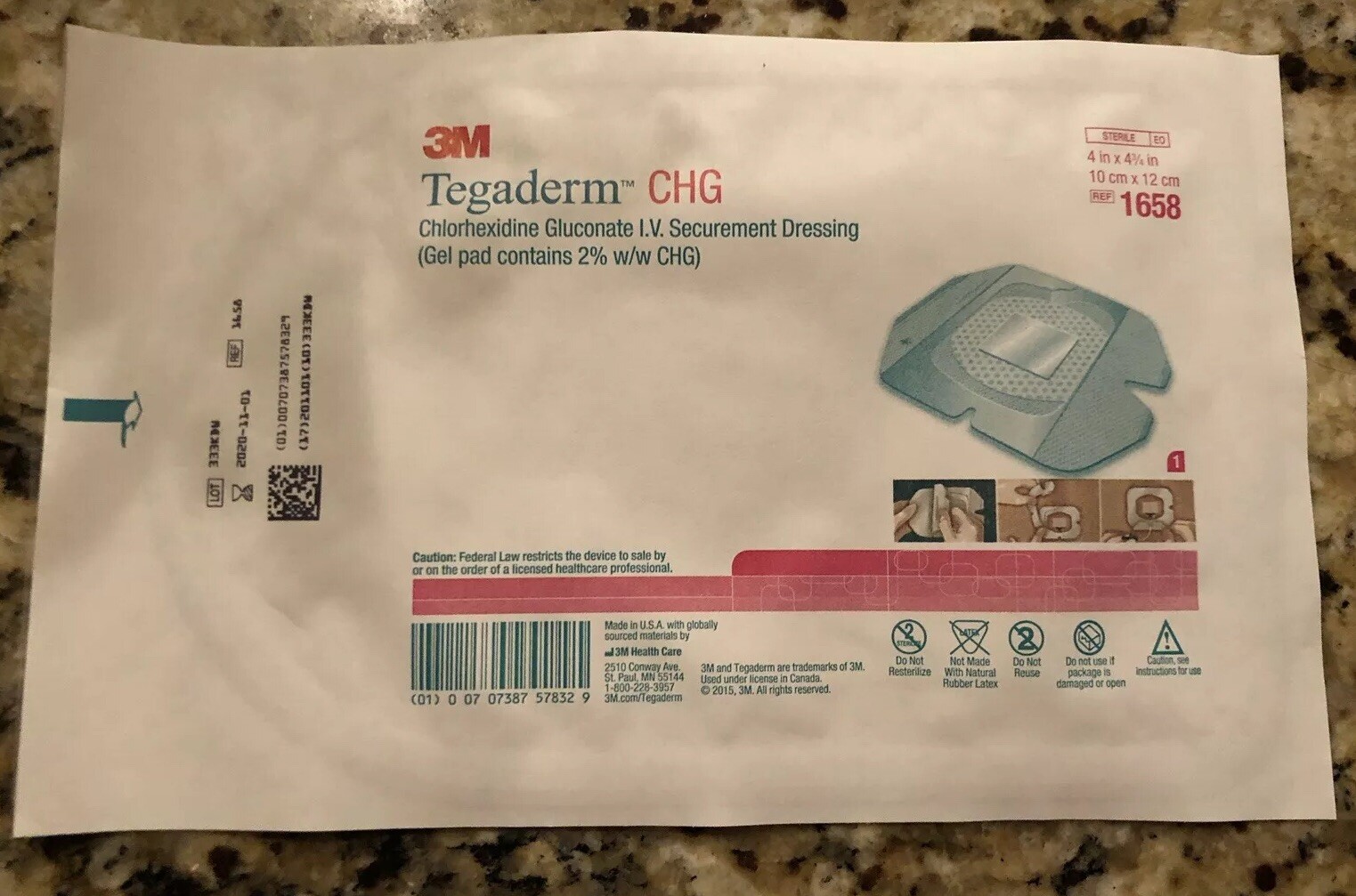 3M Tegaderm CHG Chlorhexidine I.V. Dressing 4x4.75 Kuwait Ubuy