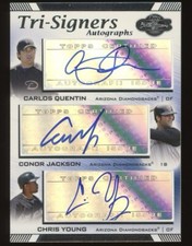 2007 Topps Co-signers Tri-Signers Carlos Quentin Conor Jackson Chris Young Auto