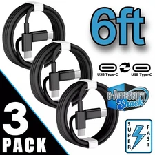 3 Pack 6FT USB-C Charger Cable Fast Charge For Samsung Galaxy S24 S23 S22 S21