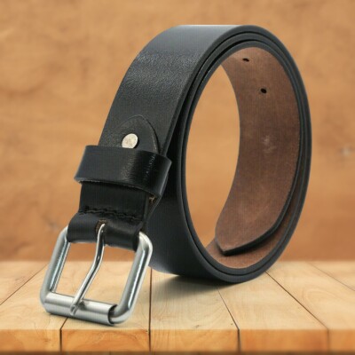 Mens Real Leather Belts With Buckle 100% Genuine Full Grain For Jeans  Trousers UK