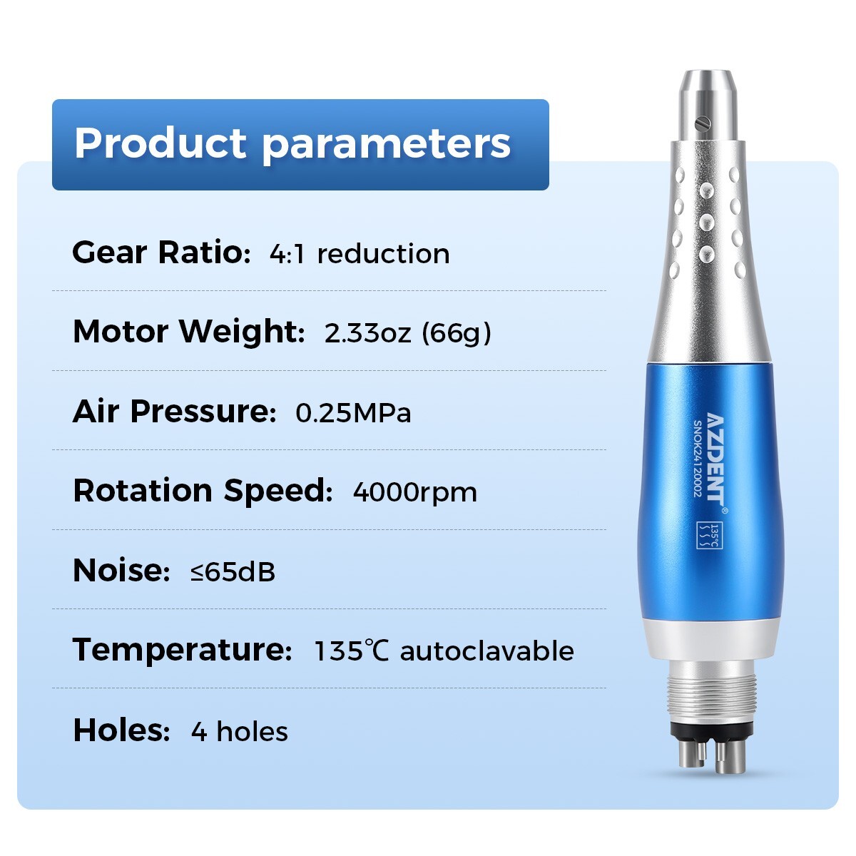 AZDENT Dental 360° Swivel Hygiene Prophy Handpiece Air Motor