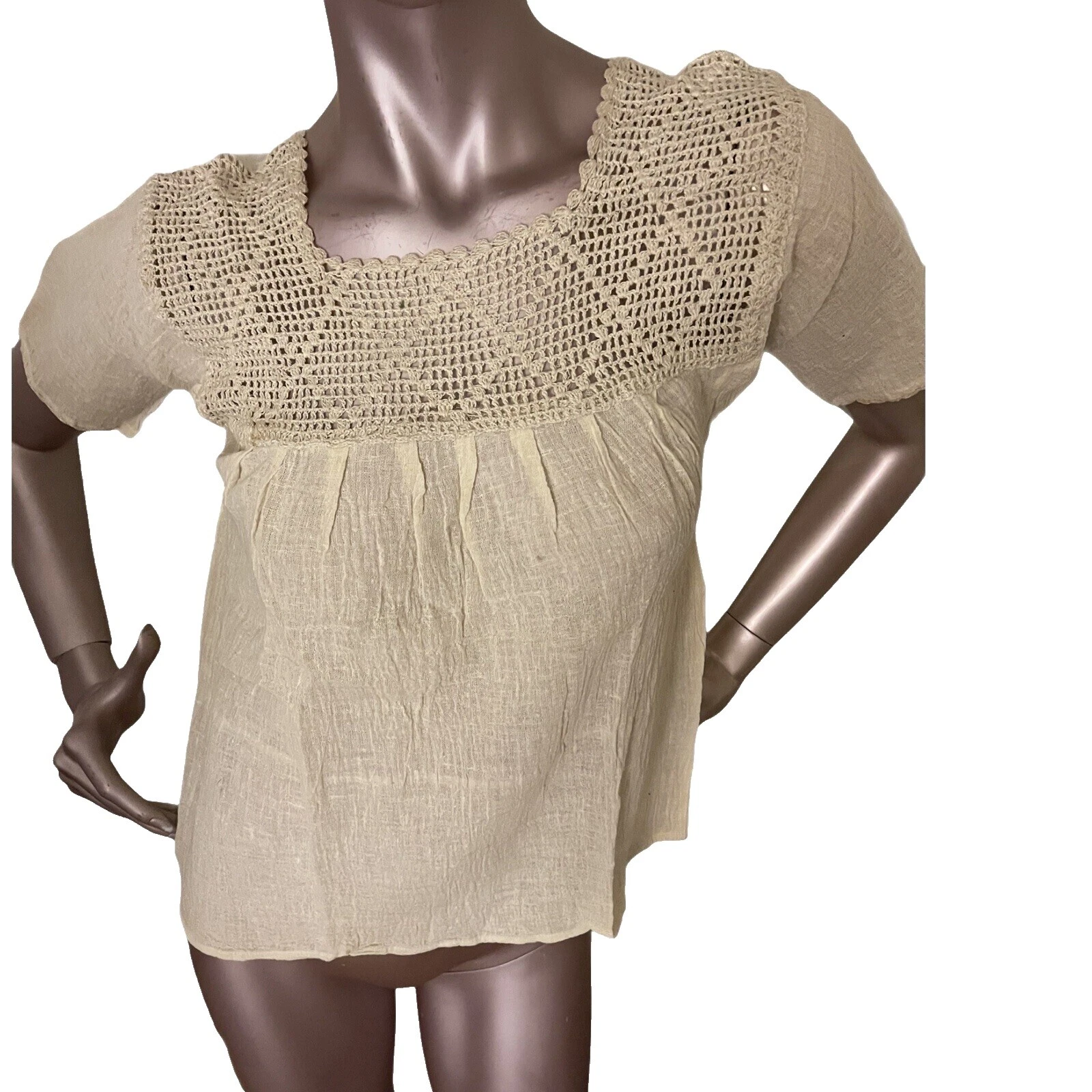 Ropa Vintage de encaje Hippy Blanco para Mujeres