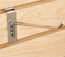 Lot of 25 Chrome 6" Slatwall Metal Peg Hooks Slat Display 6mm Diameter Tubing