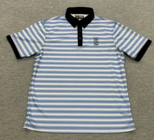 Callaway TPC Sawgrass Golf Polo Shirt Mens Medium Blue Striped opti-dri