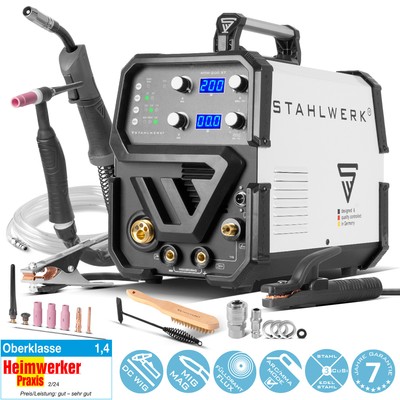 STAHLWERK Kombi Schweißgerät MTM 200 ST 3 in 1 Inverter 200 A WIG MIG MAG MMA