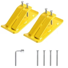 2Pc Tractor Bucket Protector Ski Edge Protector w/ Double Lock Nuts Bolts Yellow