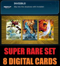 ⭐INVISIBLE 25  SUPER RARE SET 8 DIGITAL CARDS - TOPPS MARVEL COLLECT⭐