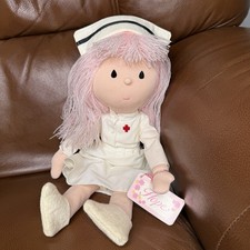 VTG Russ Berrie Hope Pink Nurse Cloth Doll Breast Cancer Oncology Read