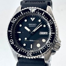 Seiko Diver Black Boy 6458-6000 SS Quartz Men's Watch Black & Silver Used