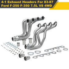 For 1983-1987 Ford F250 F350 7.5l Polished Pair Stainless Steel Exhaust Header For 1983-1987 Ford F250 F350 7.5l Polished Pair Stainless Steel Exhaust Header