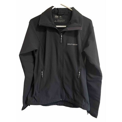Helly Hansen Soft Shell Jacket Women s Size M Black Mountain Hiking Logo Zipper