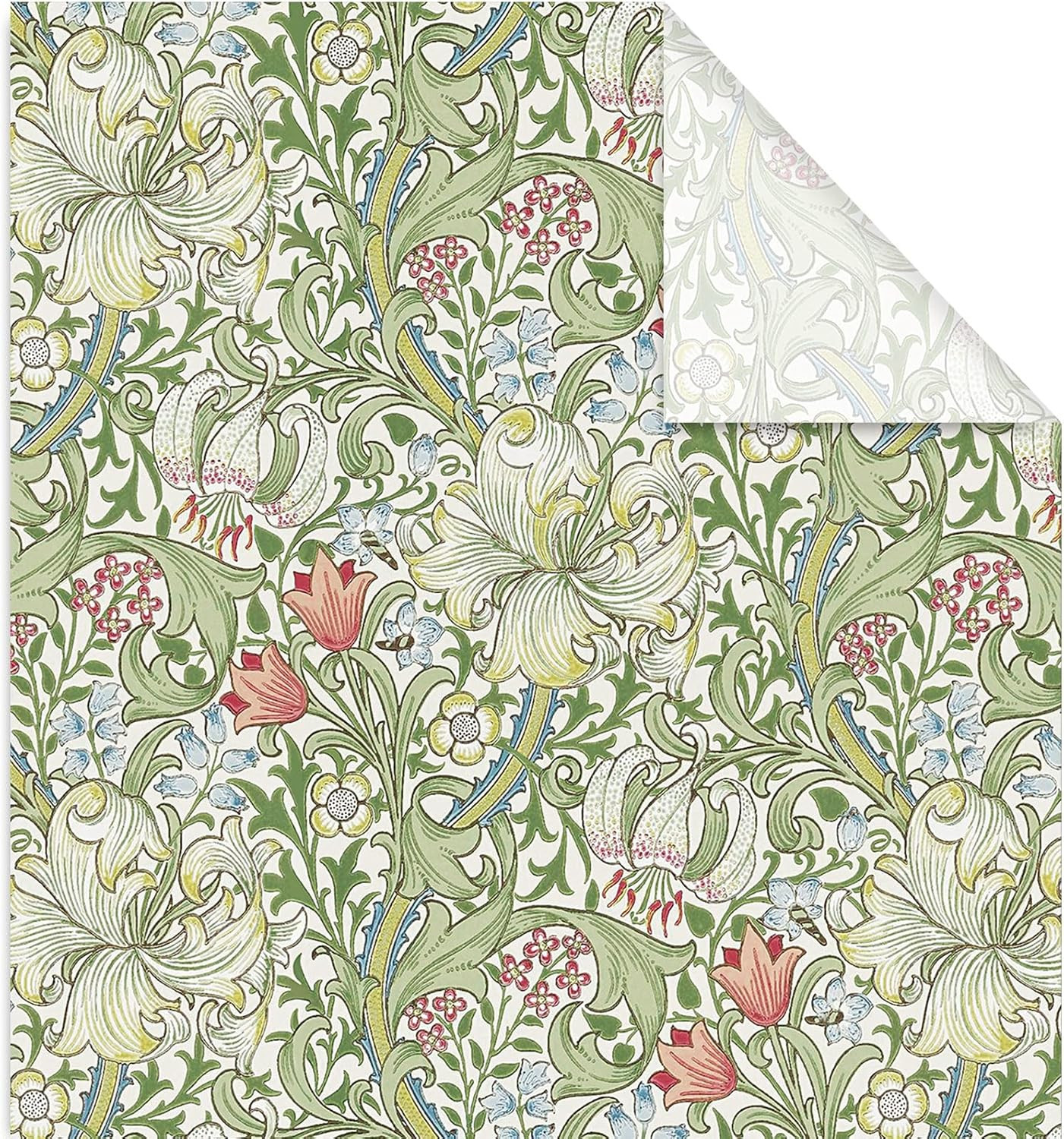 -roll- Green Flower Gift Wrap Paper Fol...