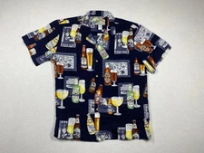 Paradise Found Shirt Men’s L Hawaiian Beer Beach Bartender Aloha Drink Button Up