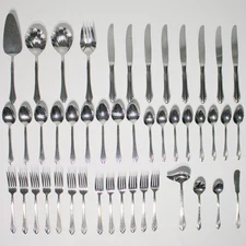 Vintage Retroneu Korea 18/8 Flatware & Serving Set 46 Pieces BARRINGTON