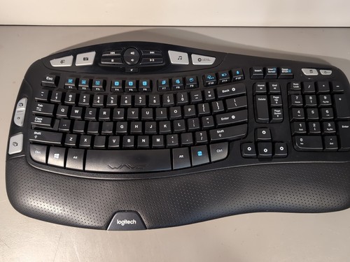 Logitech K350 Comfort Wave Ergonomic Wireless Keyboard W/ Dongle Lightly Used - Photo 2/5