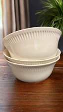 Lenox Profile Ivory Bowls Set of 3 Ribbed Rim Porcelain 6.5” USA Elegant