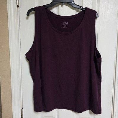  PACT Organic Women's Plum Luxe Stretch Jersey Tank XXL 